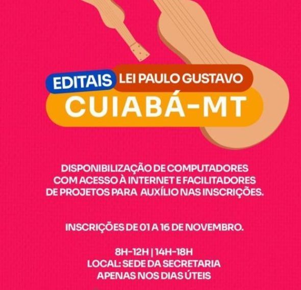 Prefeitura de Cuiab | Secretaria de Cultura disponibiliza computadores e facilitadores para auxilio das inscries de projetos da Lei Paulo Gustavo